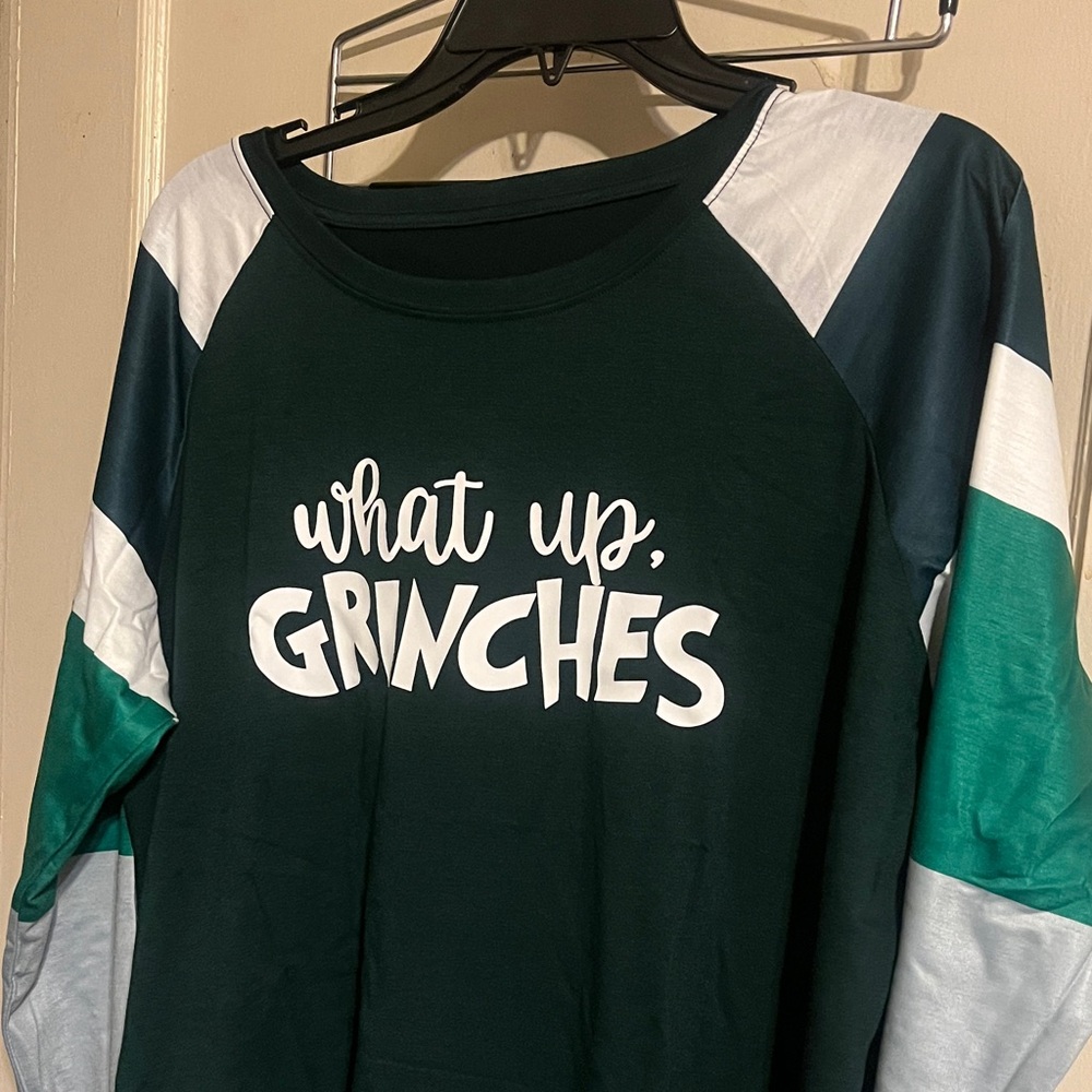 Green 'What Up, Grinches' Long Sleeve Shirt